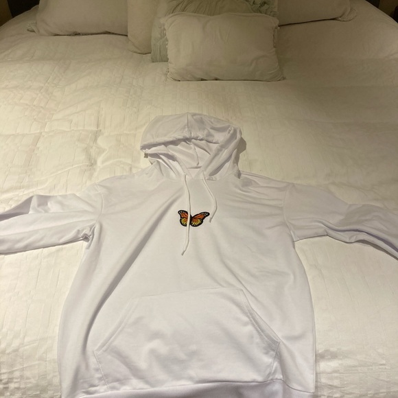 White hoodie with butterfly - Picture 1 of 2